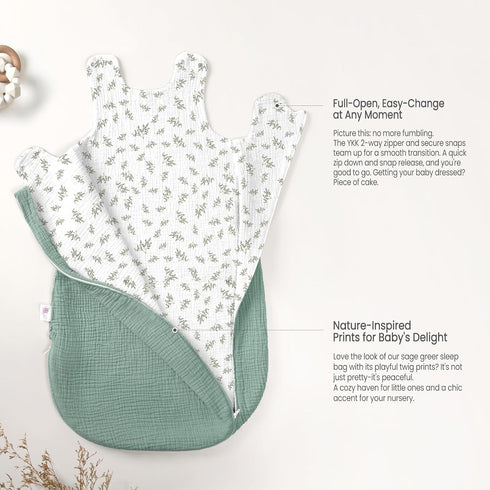 9-15 6-12 lulumoon Sleep Sack Muslin for Baby: Cotton Wearable Blanket for Months - Soft Lightweight Ideal for Nursery