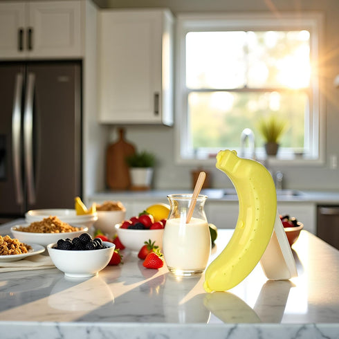 Cauaoa Yellow Banana Storage BPA-Free Outdoor Travel Case,Keep Fresh Banana Keeper and Protector, Cute Banana Carrier