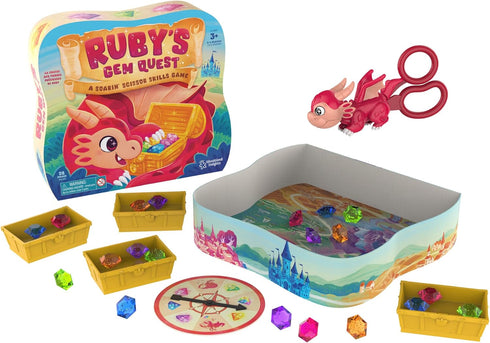 Educational Insights Ruby's Gem Quest Scissor Skills Game - Preschool Board Games, Sorting Toys for Ages 3+