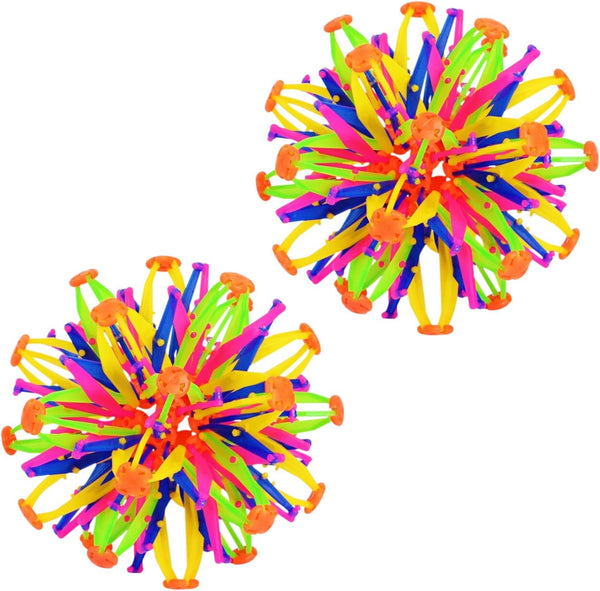 2 Pcs Colorful Sphere Breathing Ball Toy, Expandable Anxiety Reliever Stress Ball for Children and Adults Games