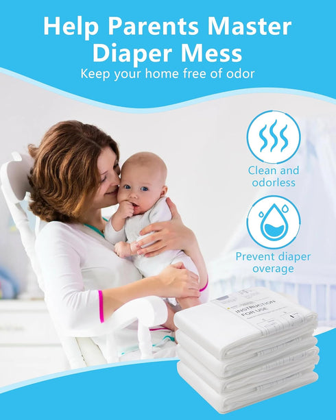 1980 (4 Pack) HIDALIFE Refills Compatible with Dekor Classic Diaper Pails, Disposable Diaper Trash Bags, Extra Thick