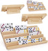 plusvivo Domino Racks with Stand Set of 4, Mexican Train Dominoes Set