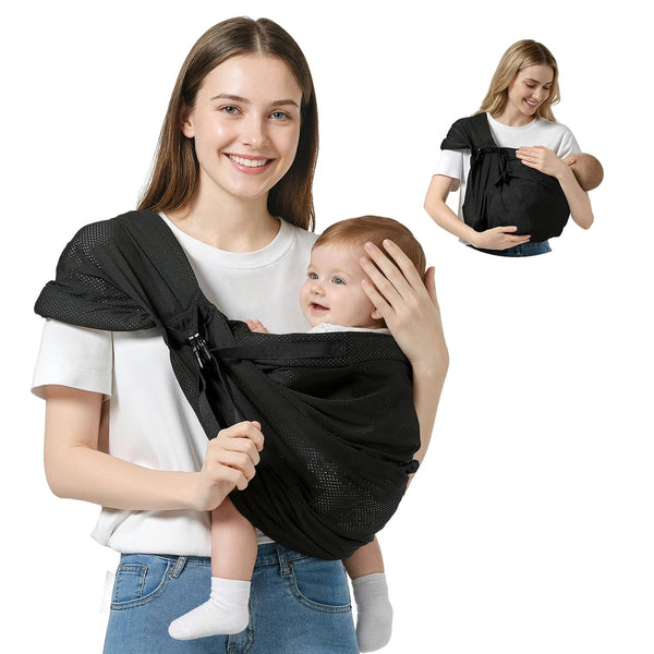 MISSWISDOM Baby Sling Carrier, Toddler Sling Carrier with Wide Shoulder Strap, Lightweight