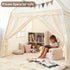 59x39x59in Cozy Large Kids Play Tent Indoor with Padded Mat Lights - Teepee Playhouse with Flags Storage Bag - Reading