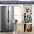 Secure Black Refrigerator Lock with Keys, 19.7" Childproof Cable Lock for French Door Fridge & Cabinet