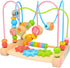 Bead Maze for Babies 6-12 Months, Wooden Educational Abacus Beads Circle, Colorful Roller Coaster Activity Game
