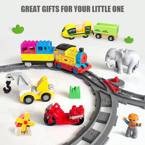 37 Set 20 10 2 Pieces Train Tracks - Compatible with All Major Brands, Classic Railway Track with Curved, Straight