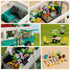 HJPLPXH Set 862 Flower rv Camper Van Building Piece Botanical Travel Bus with Opening Side Cabin Outdoor Table Chairs