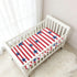 CZXW 52" 28" Vintage American Stars Crib Sheets Fitted x Natural Cotton Soft & Breathable for Baby Crib Mattress