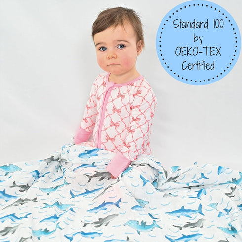 100% 47 47 Inches Cozy LollyBanks Baby Blanket for Boys, Cotton Muslin Swaddle Blankets, x Soft and Breathable