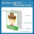 gisgfim 50 Pairs Memory Matching Game, Never Forget a Face Concentration Games