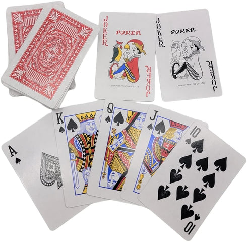 Economy Playing Cards - 48 Decks (24 Red & 24 Blue) - Plastic Coated, 2.3/8 x 3.3/8 inches - Great for Poker & Blackjack
