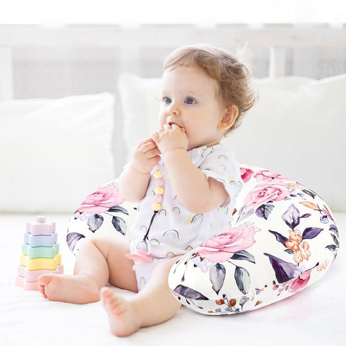 Pea Pod Nursing Pillow Cover for Baby Girl, Stretchy Removable Slipcover for Breastfeeding Pillows, Ultra Soft