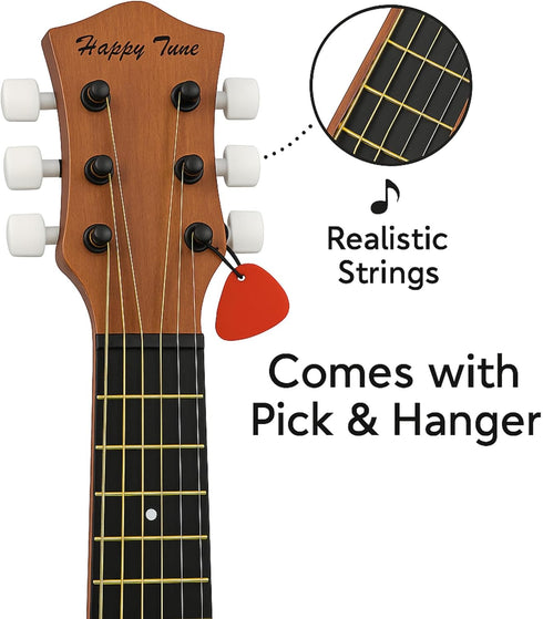 23" 6 Acoustic Guitar, Kids String Toy Guitar - Realistic Steel Strings - Beginner Practice First Musical Instrument