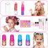 Hollyhi 58 Pcs Kids Makeup Kit for Girls, Real Washable Cosmetic Set with Mirror, Pink Birthday Gifts for Ages 3-12