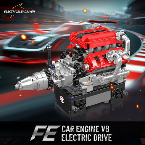 10204 V8 Sets, V8 8-Cylinder Adults/14+(750+PCS) Mould King Engine Building Blocks Engine Model kit That Run, Build