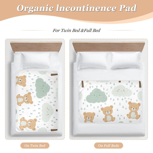 siphylline 52" 34" Cartoon Cute Brown Bear Extra Large Resuable Potty Training Pee Pad Soft Absorbent Diaper Changing