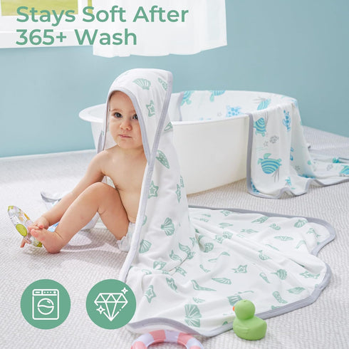Momcozy Set Baby Towel with Hooded-Original Design Baby Towel -Soft & Absorbent- Shower Gifts or Bath Essential