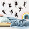 Black Fairy Girls Room Wall Decal, Cute Fairy with Large Wings Silhouette Stickers for Baby Nursery Kids Bedroom Decor