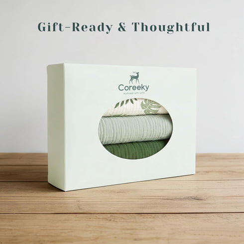 Coreeky 3 Pack 100% Muslin Changing Pad Covers for Girl, Boy, Soft Cotton Changing Table Cover, Breathable Baby Nursery