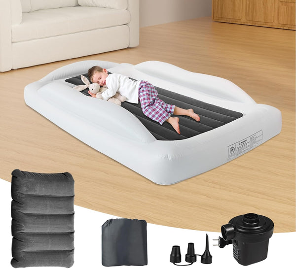 RAUMRIGGE Inflatable Toddler Travel Bed - 61 Inches With Pillow Portable Toddler Bed