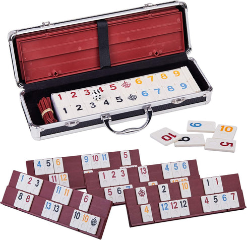 Doublefan Rummy Cube 4 Player Edition, 106 Rummy Cube Game Set with