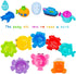 INNOCHEER Baby Bath Toys for Water Table, Toddler Water Toys with Mold Free Bath Toys Stacking Cups, Quick Dry Organizer Net, 13 Pcs Water Table Toys for Toddlers Bathtub Game, Beach and Pool Party