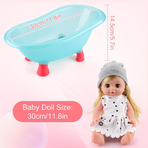 Set, 5 3 4 5 Set) SUKIPIN Baby Doll Bath Baby Dolls for Year Old Girls for Easter Basket Stuffers, Doll Bathtub Toys