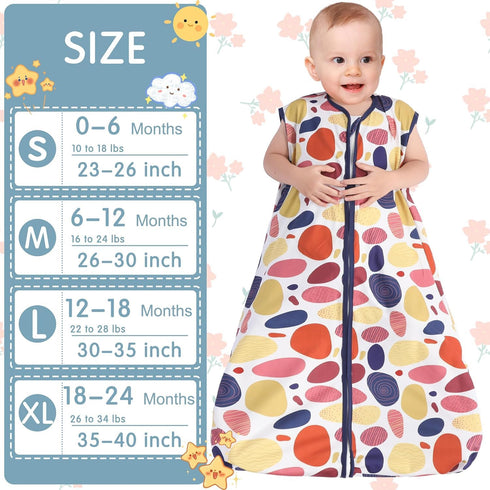 3 Pack 100% 2-Way 0.3. 6-12 BSTOPPT Baby Sleep Sack Rayon Cotton Baby Sleeping Bag Zipper Toddler Wearable Blankets TOG