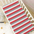 Pigsaly 27x39 Inch Crib Sheets Red White Grey Stripe Baby Sheet for Standard Crib Mattress Boys Girls Toddler Bed