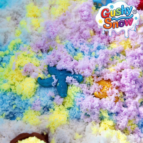 GushySnow Latex Sensory bin Filler Ideas Bulk for Preschool Classroom Fake Snow Play Sand Toy for Arctic Diorama