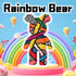 Set(16.9inches) Rainbow Graffiti Teddy Bear Micro Building Blocks Christmas Bear Building Blocks Winktoys Gift
