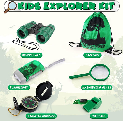 ESSENSON Kids Explorer Kit, Outdoor Adventure Kit with Binoculars for Kids Ages 4-8