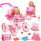 CUTE STONE Baby Doll Playset with Stroller for Girls Pretend Play Baby