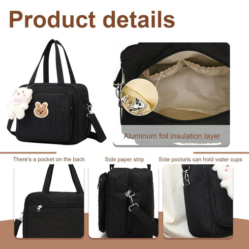 Rwigeboo Diaper Bag, Large Capacity Diaper Tote Bag with Multi-Pocket, Handheld/Crossbody, Zipper Baby for Travel