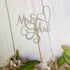 Mr and Mrs Cake Topper, Bride and Groom Wedding Sign, Engagement Cake Toppers Decorations with Double-faced Silver