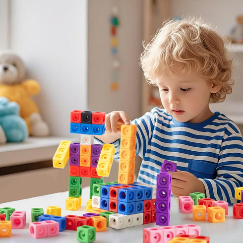 QUYSK 300 Counting Pcs Linking Cubes for Math with Storage Boxes, Kids Blocks for Math STEM Connecting Cubes Math