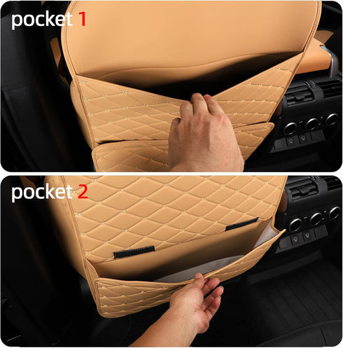 TAIKOO Seat Back Protector + Large Capacity Pocket Storage Organizer,Preventing the Impact of Children Stepping on the