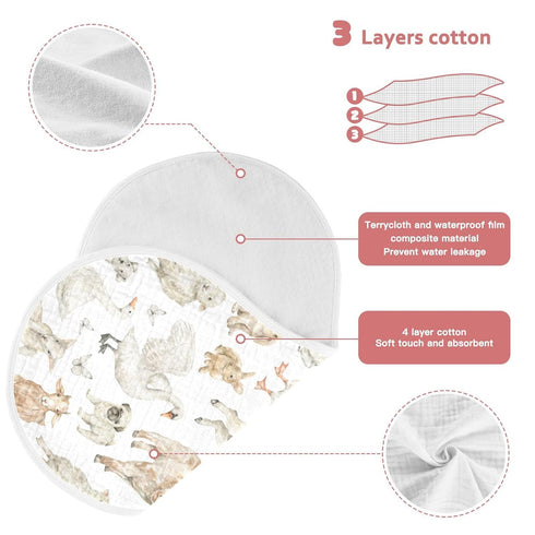 KICPOAY 2 22 11 Inch Muslin Baby Burp Cloths, Watercolor Farm Sheep Muslin Baby Rags Comfy Soft Absorbent