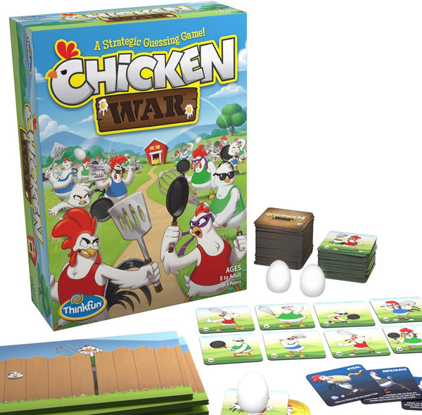 ThinkFun Chicken War Game, Strategic Board Game with Fun Theme and Hilarious Artwork for Game Nights