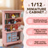 Set 40 1/12 Vintage Springtime Hutch - Pcs Dollhouse Miniatures Scale Accessories, Wooden Bookshelf with Books