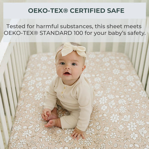2 Pack Pobibaby Crib Sheets Girl, Premium Fitted Baby Crib Sheets for Standard Mattress Ultra-Soft Jersey Knit, Safe