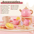 Set 3 4 5 BUYGER Kids Wooden Tea Party for Little Girls Toddler Pretend Play Food Kitchen Accessories Princess Birthday