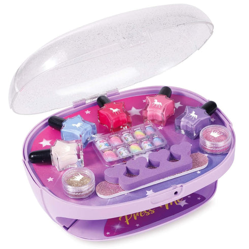 Set 3-12 Golray Kids Nail Polish for Girls, All-in-One Nail Art Kit - Dryer/ Glitter Powder/ False Nails/ Nail Decals/