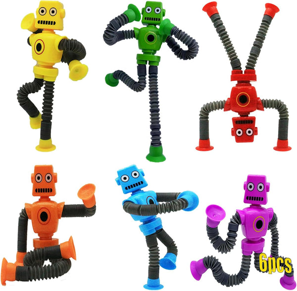 Shape Changing Spaceman Robot Toy, Suction Cup Toys,Telescopic Pop Tubes Fidget Toys,Autism