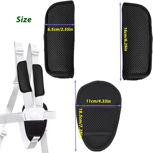 LiXiongBao 3 Pack Seat Straps Shoulder Pads, Stroller Strap Crotch Cushion,Soft Seat Straps Covers Suit