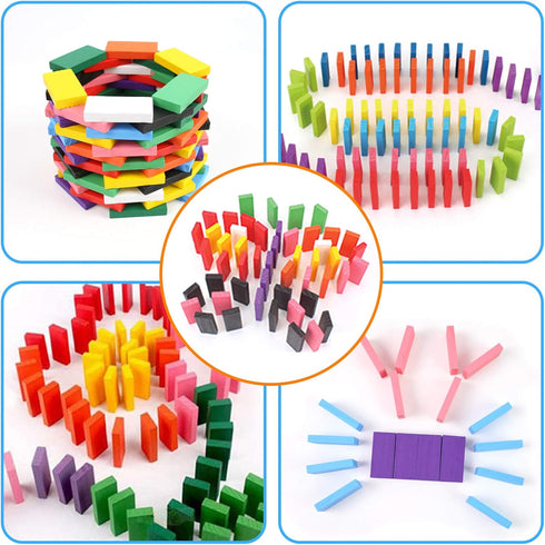 BigOtters Extra Large Domino Blocks Set - 108PCS Colorful Racing Tile Game Educational Toys for Boys Girls