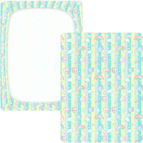 miaozhen 1 Pack 52x28 Cotton Baby Crib Sheets Soft Comfy Gymnastics Cartoon Crib Mattress Sheet for Nursery Decor
