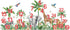 decalmile Large Safari Animals Tropical Tree Wall Decals Jungle Animals Giraffe Elephant Lion Wall Stickers Living Room