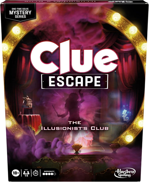 Clue Escape: The Illusionist’s Club Board Game | 1-Time Solve Mystery | Ages 10+ | 1-6 Players | 90-120 Mins.